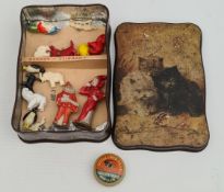 Mackintosh's Toffee Tin Cats on Front Containing Other Figures & Little Liver Pills Tin