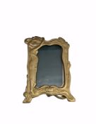 Brass Art Nouveau Style Picture Frame. Measures 6 inches tall by 4 inches wide.