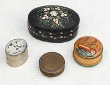 Vintage 4 x Small Pill Boxes Largest Measures 2.25 inches long