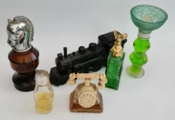 Vintage 6 x Avon Perfume Bottles Various Themes The tallest measures 6 inches tall.