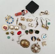 Assorted Costume Jewellery Earrings, Tape, Pendants etc