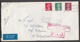 Falkland Islands 1982 (Apr 5) Philatelic cover from Leeds to "P.O Port Stanley, The Mailvinas, c/o A