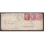 Great Britain - Scotland - Locals / India 1857 (Nov 24) Cover (minor faults) bearing 4d rose pair a