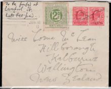 G.B. - Railways 1911 Cover to New Zealand endorsed "To be posted at Liverpool St. Late Fee paid", fr