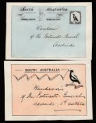 South Australia 1891-96 Competition Essays - Two beautifully executed hand-drawn designs for Post Ca