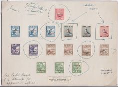 G.B. - Lundy Island 1953 Coronation overprint issue, unadopted "CORONATION / 1953" overprints on the