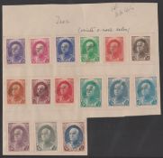 Persia 1938-9 Set of 15 affixed to a portion of album page signed by Postal Official A R Costa, eac