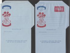 Great Britain - Stationery 1953 Queen Elizabeth Coronation airletter uncut and ungummed proof but w