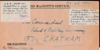 Great Britain - Air Mails 1926 (May 6) Large stampless O.H.M.S. cover from the War Office, addresse