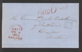 G.B. - Ship Letters - Glasgow / Canada 1862