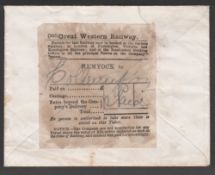 Great Britain - Railways 1862c. Cover sent as a railway parcel from Hemyock to Collumpton, endorse