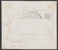 South Australia 1891-96 Competition Essays - Pen and ink drawing of a 1d Post Card design, stamp dep