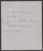 Air Mails / Autographs 1937 Claridges notepaper signed by A. W Whitten - Brown (first airman to fly