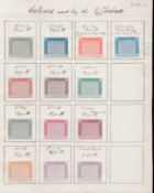 Italy / G.B. - Telegraph Stamps 1874 (May 20) De La Rue appendix page headed ‘Colours used by the O