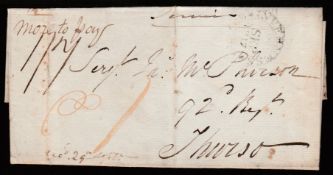 G.B. - Military / Scotland 1817 Four entire letters from Inverness addressed to "Sergt J. McPherson,