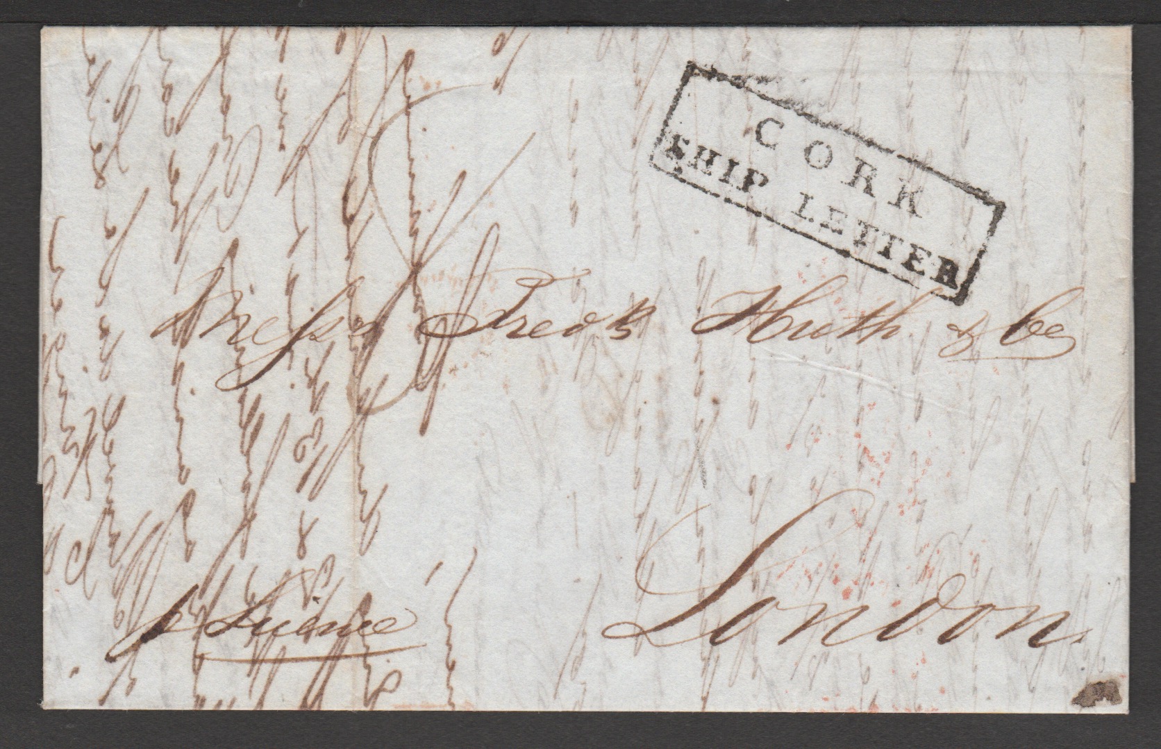 G.B. - Ireland - Ship Letters 1842 Entire Letter from Pernambuco to London, landed at Cork and hands