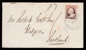 G.B. - Transatlantic / USA 1860 Cover from New York to Scotland carried on the Inman Line Packet "Ci