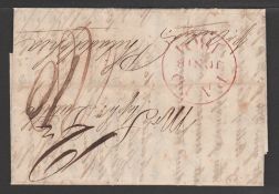 G.B. - London / Transatlantic 1801 Entire letter from London to Philadelphia prepaid 1/10 with an un