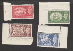 Great Britain 1951 Recess printed festival high values displaying HMS Victory, White Cliffs of Dover