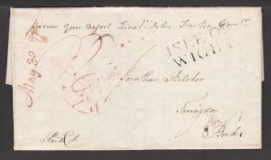 G.B. - Isle of Wight / Naval Mail 1797 Entire letter written by C. Belcher from the Gun Vessel Pier