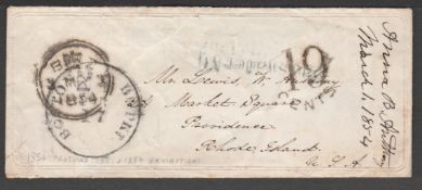 G.B. 1854 Stampless Ladies Envelope Cover bearing KGV 1d tied by boxed "SHIP LETTER" of Stornoway, w
