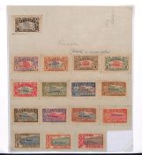 FRENCH COLONIES REUNION 1907-17 Set of 16 affixed to portions of album page, one signed by Posta...