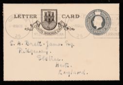 GIBRALTAR 1936 KGV 2d lettercard, the reverse with pictorial view of "Gibraltar, the travel key...