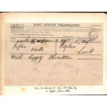 SUDAN 1884 Post Office telegraph form sending Christmas greetings from the Rifles detachment ser...