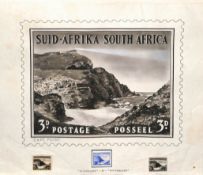 SOUTH AFRICA 1954 Original unaccepted design for a proposed definitive issue, by James Berry, O....