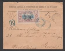 FRENCH SOMALI COAST 1899 (June 15) Registered cover (horizontal fold) with printed heading "Entr...