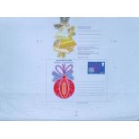 GREAT BRITAIN - QEII POSTAL STATIONERY 1979 Christmas 101/2p Airletter: Unguillotined final ful...