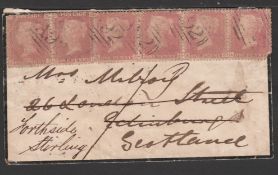 G.B. - USED ABROAD / MAILBOAT CANCELS 1864 Cover (minor soiling) to Scotland franked at the 6d o...