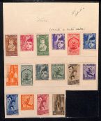 ITALY 1937 Child Welfare set of 16 affixed to a portion of album page, signed by Postal Official...