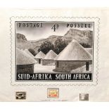 SOUTH AFRICA 1954 Original unaccepted design for a proposed definitive issue, by James Berry, O....