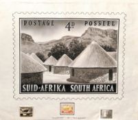 SOUTH AFRICA 1954 Original unaccepted design for a proposed definitive issue, by James Berry, O....