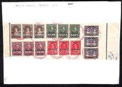 SPANISH COLONIES GUINEA 1926 Red Cross set of 12 stamps, 36 in total, SG 221-232, overprint "MUE...