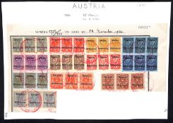 AUSTRIA 1920 Issues for Carinthian Plebiscite set of 12 stamps, 36 in total. SG 411-422, 5 Hell...