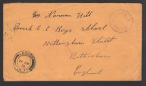 TRISTAN DA CUNHA 1931 Stampless cover to England with the scarce type IV Tristan cachet in red...