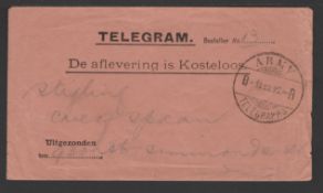 BOER WAR 1902 (Aug 12) Telegram envelope with enclosed telegram from Braaufontein to Hoetzebay,...
