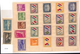 PARAGUAY 1939 Chaco Conference double set of 15 to 200p (no 500p),affixed to a piece of album pa...