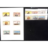 PHILIPPINES 1984 Water Transport: set of six designs in imperforate Proof form affixed to printe...