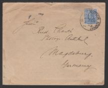 BRITISH EAST AFRICA 1905 Cover to Germany franked King Edward VII East Africa & Uganda 2.1/2A ca...