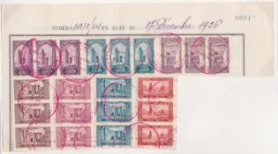 MOROCCO 1923-27 Set of 26 stamps SG123/148 1c to 10francs depicting views of Rabat, Fez, Chella,...