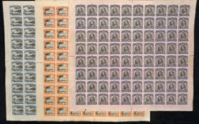 NIUE 1932 1/2d, 1d, 2d, 4d, 6d and 1/- in complete ungummed imperforate Plate Proof sheets of 80...