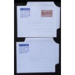 BRITISH HONDURAS 1953 King George VI Airletter with variety stamp missing in pair with normal sh...