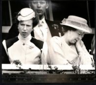 Royalty H.M. The Queen cannot bare to look at the Derby with Princess Anne, Epsom