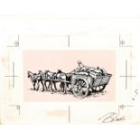 LESOTHO 1972 Original signed artwork for the 5c value of the Post Office Centenary issue, depict...