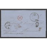 G.B. - LIVERPOOL / BERMUDA 1858 Stampless entire letter (two small insect holes) from London to...
