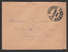 CAMEROONS 1916 Stampless cover from a French officer with circular "TRESOR ET POSTE/AUX/ARMEES"...