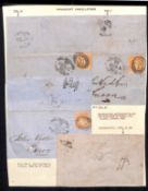 VICTORIA 1855 Cover and three part letters all sent from Melbourne to Euroa franked 6d, the thre...